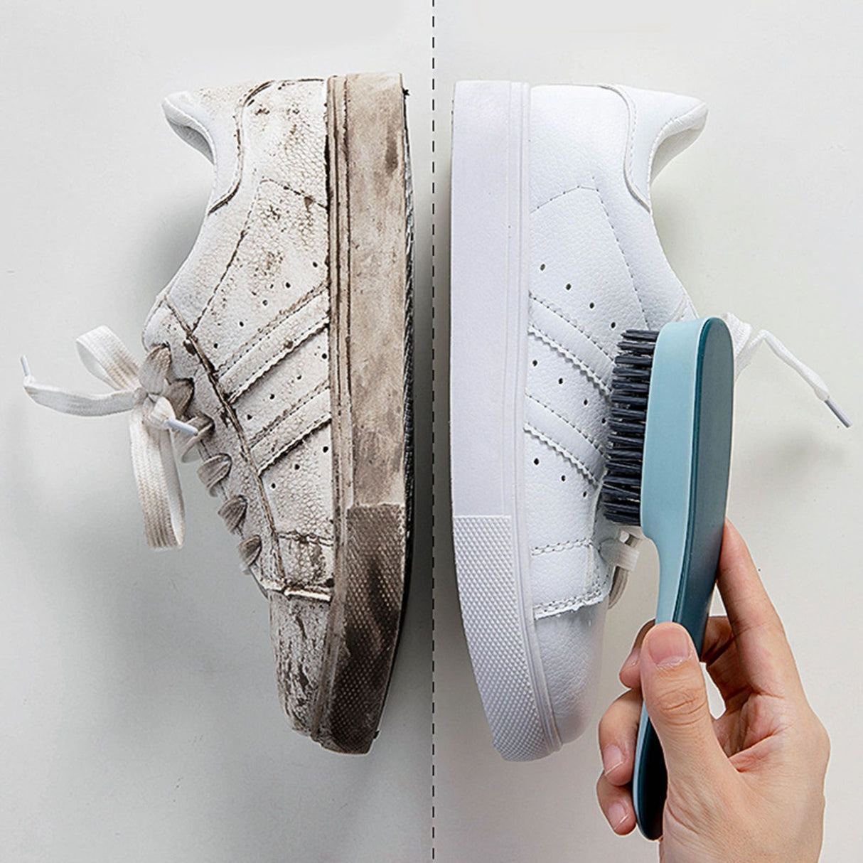 Shoes Brush Multifunctional Flocked Bristles Laundry Brush Cleaning Tool for HouseholdDark Blue