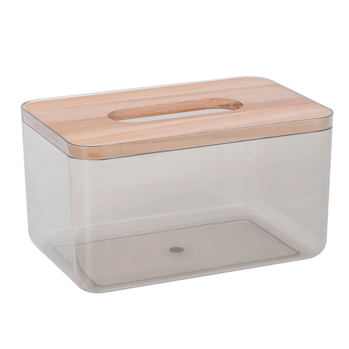 Tissue Box Holder Transparent Box Wear Resistant PP Compressed Wood Napkin Box with Nonslip Bottom for Home Living Roomblack Small