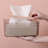 Tissue Box Holder Transparent Box Wear Resistant PP Compressed Wood Napkin Box with Nonslip Bottom for Home Living Roomblack Small