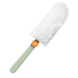 Hand Duster Electrostatic Adsorption Washable Replaceable Cleaning Fibers Telescopic Duster for Floor Desk CleaningGreen - Front View