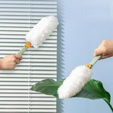Hand Duster Electrostatic Adsorption Washable Replaceable Cleaning Fibers Telescopic Duster for Floor Desk CleaningGreen - Rear View