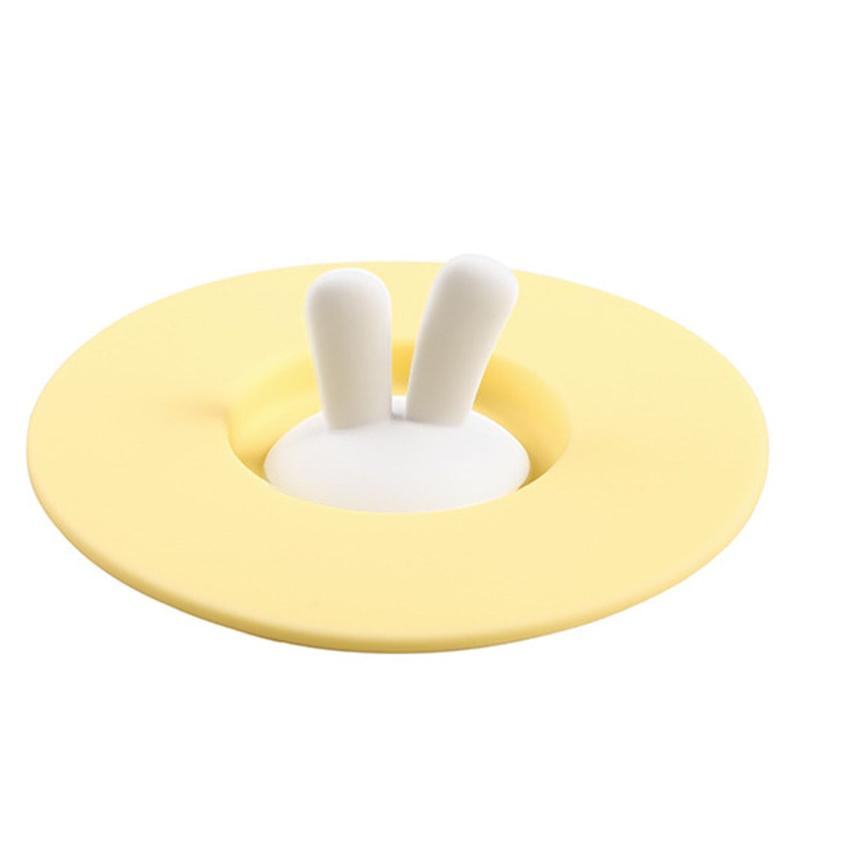 Silicone Cup Lid Creative Cup Cover Rabbit Shaped Dust Proof Sealing Airtight Mug CoverYellow