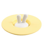 Silicone Cup Lid Creative Cup Cover Rabbit Shaped Dust Proof Sealing Airtight Mug CoverYellow