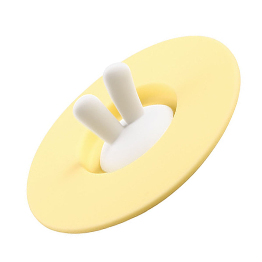 Silicone Cup Lid Creative Cup Cover Rabbit Shaped Dust Proof Sealing Airtight Mug CoverYellow
