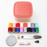 Magnetic Sewing Box PP Polyester Colorful Multifunctional Scandinavian Style Craft Storage Box for Home Pink and Purple - Front View