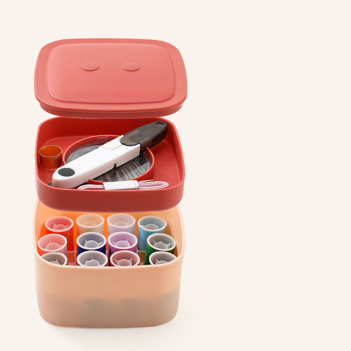 Magnetic Sewing Box PP Polyester Colorful Multifunctional Scandinavian Style Craft Storage Box for Home Pink and Purple