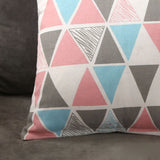 Home Pillow Case Sofa Cushion Accessories Linen Nordic Style Daily Use Home Textiles Colorful Triangle 40x40 - Front View