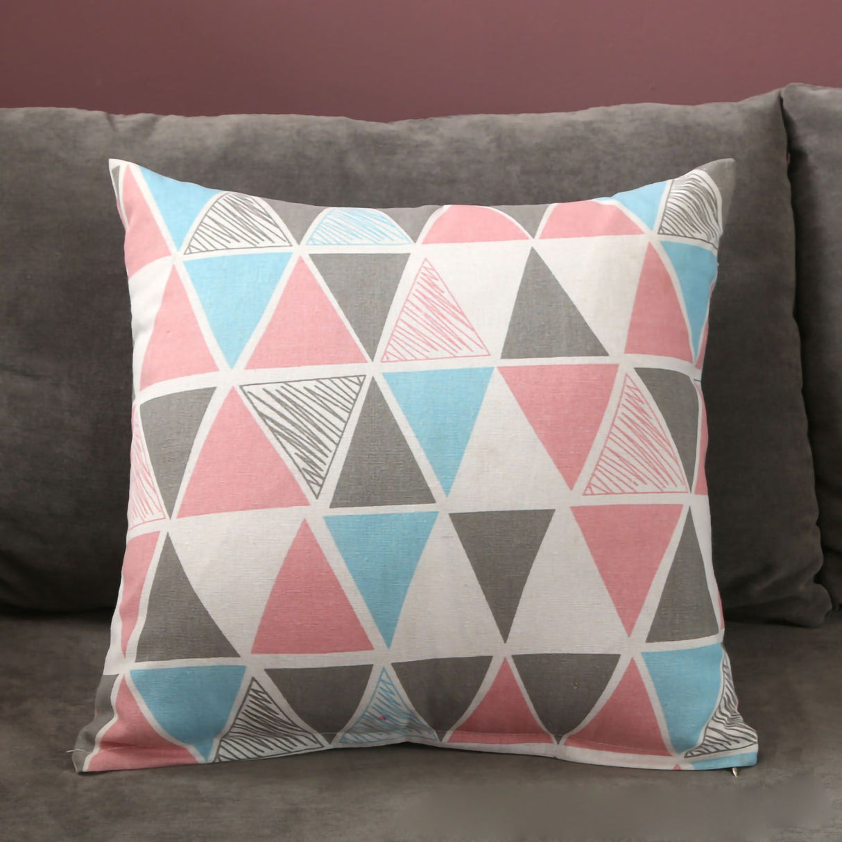 Home Pillow Case Sofa Cushion Accessories Linen Nordic Style Daily Use Home Textiles Colorful Triangle 45x45