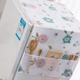 Refrigerator Dust Cover PEVA Home Water and Oil Proofing Refrigerator Cover Towel for Kitchen Fashionable Flower 130x55cm/51.2x21.7in - Front View