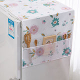 Refrigerator Dust Cover PEVA Home Water and Oil Proofing Refrigerator Cover Towel for Kitchen Fashionable Flower 130x55cm/51.2x21.7in - Top-Down View