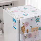 Refrigerator Dust Cover PEVA Home Water and Oil Proofing Refrigerator Cover Towel for Kitchen Fashionable Flower 130x55cm/51.2x21.7in - 45-Degree Angle