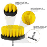Electric Drill Brush Head Labor Saving Efficient Drill Brush Attachment Set for Kitchen Bathroom Yellow 3 Piece Set