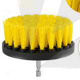 Electric Drill Brush Head Labor Saving Efficient Drill Brush Attachment Set for Kitchen Bathroom Yellow 3 Piece Set - Side View