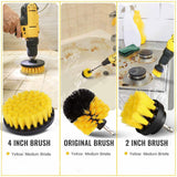 Electric Drill Brush Head Labor Saving Efficient Drill Brush Attachment Set for Kitchen Bathroom Yellow 3 Piece Set - 45-Degree Angle