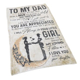 Dad Blanket Father's Day Theme Dual Sides Personalized Wide Application Sofa Throw Blanket for Bedroom Sofa Office 150x200cm / 59.06x78.74in - Front View