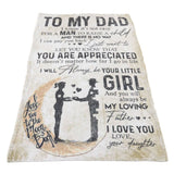 Dad Blanket Father's Day Theme Dual Sides Personalized Wide Application Sofa Throw Blanket for Bedroom Sofa Office 150x200cm / 59.06x78.74in - Side View