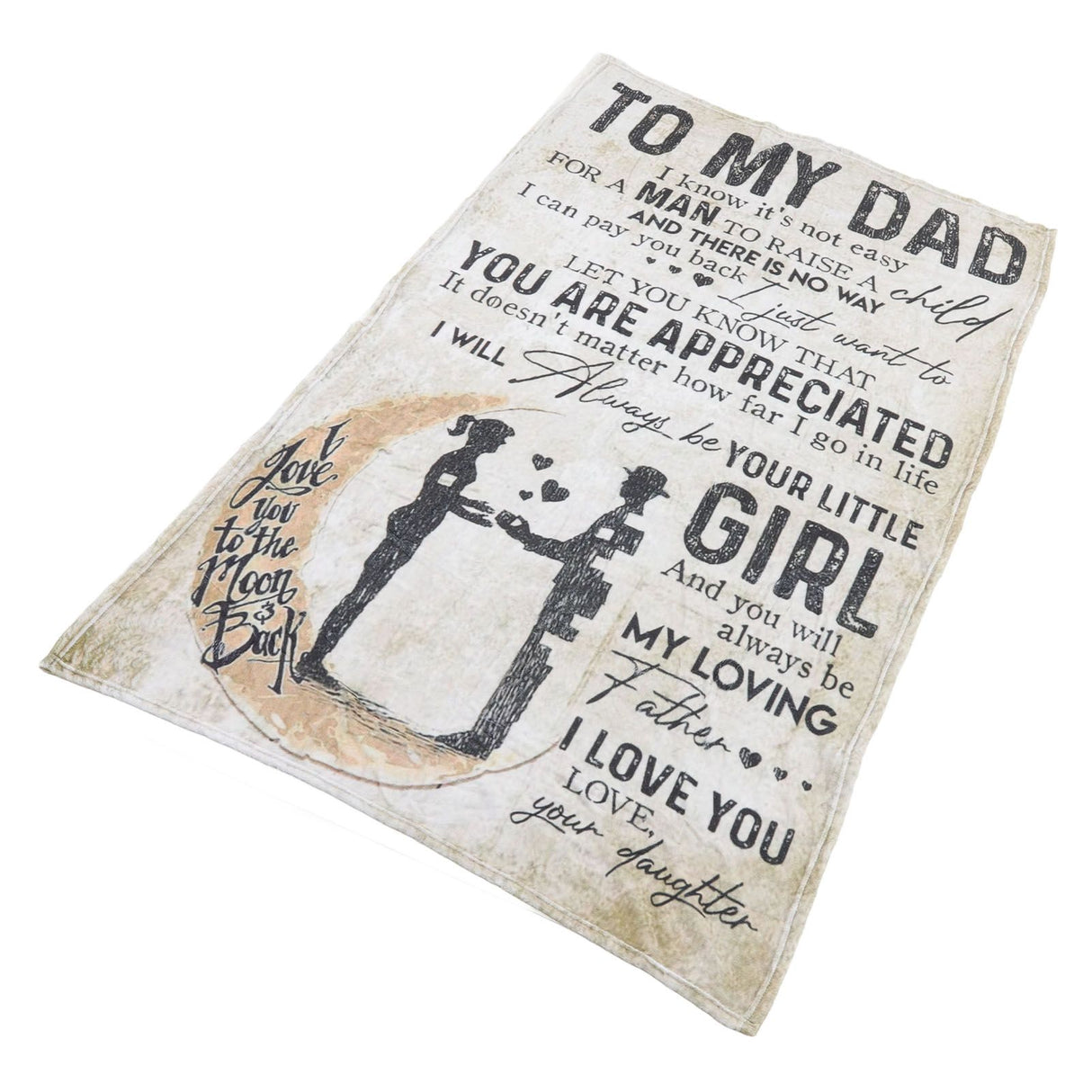 Dad Blanket Father's Day Theme Dual Sides Personalized Wide Application Sofa Throw Blanket for Bedroom Sofa Office 150x200cm / 59.06x78.74in