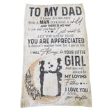 Dad Blanket Father's Day Theme Dual Sides Personalized Wide Application Sofa Throw Blanket for Bedroom Sofa Office 150x200cm / 59.06x78.74in - Close-Up Angle