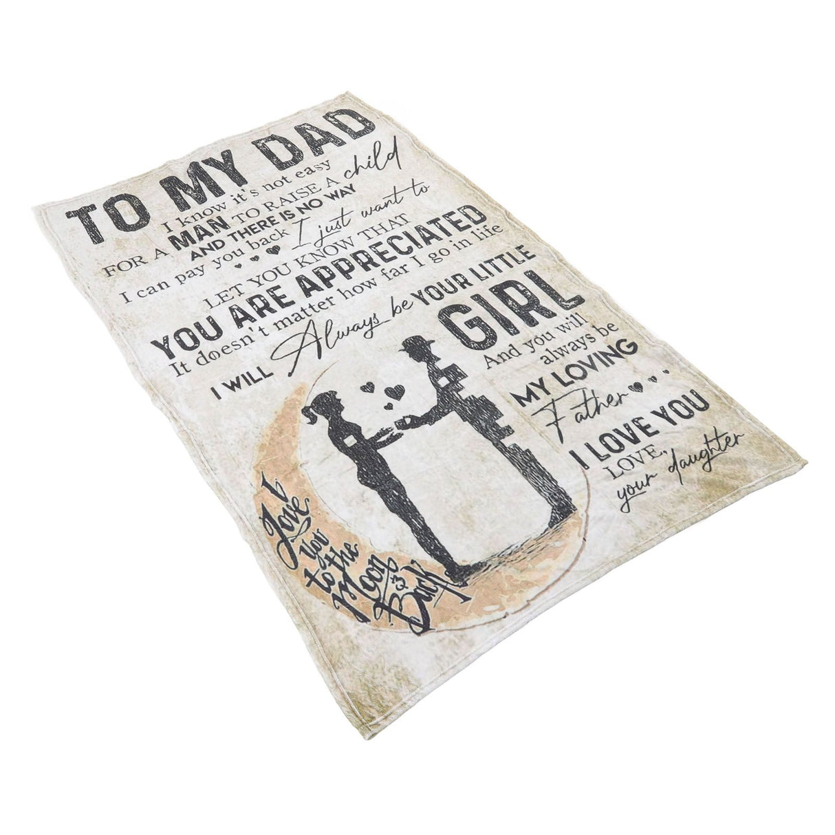 Dad Blanket Father's Day Theme Dual Sides Personalized Wide Application Sofa Throw Blanket for Bedroom Sofa Office 150x200cm / 59.06x78.74in