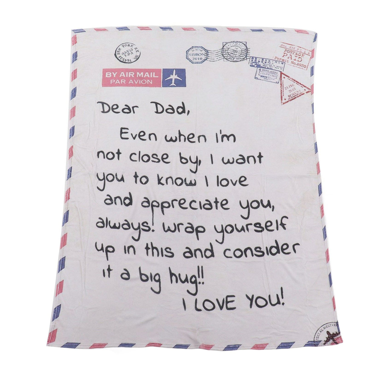 Envelope Blanket Multifunctional Personalized Soft Skin Friendly Polyester Throw Blanket for Father 59.1 X 86.6in