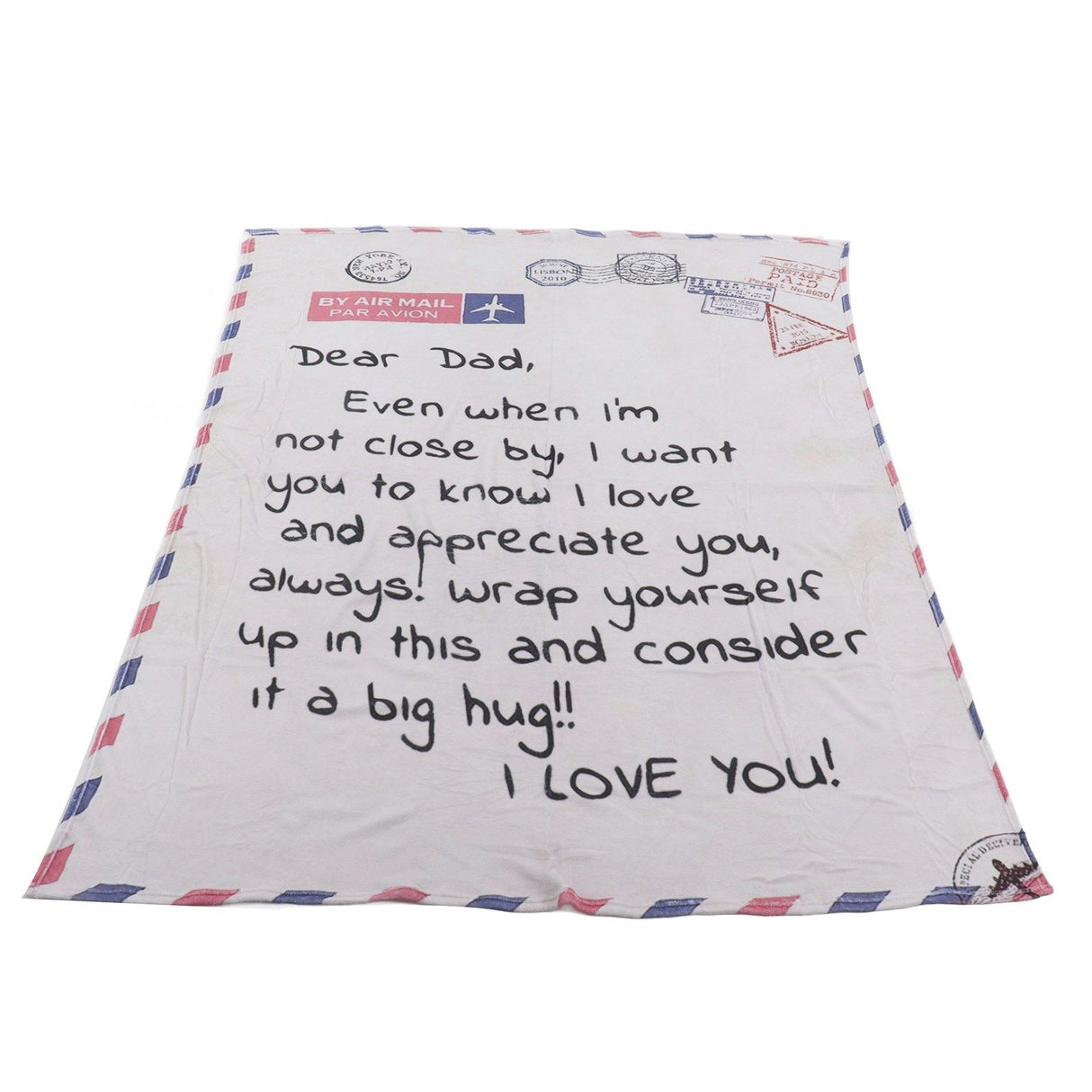 Envelope Blanket Multifunctional Personalized Soft Skin Friendly Polyester Throw Blanket for Father 59.1 X 86.6in