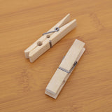 20Pcs Clothes Peg Bamboo Clothespins with Spring Windproof Clothes Clips for Outdoor Balcony