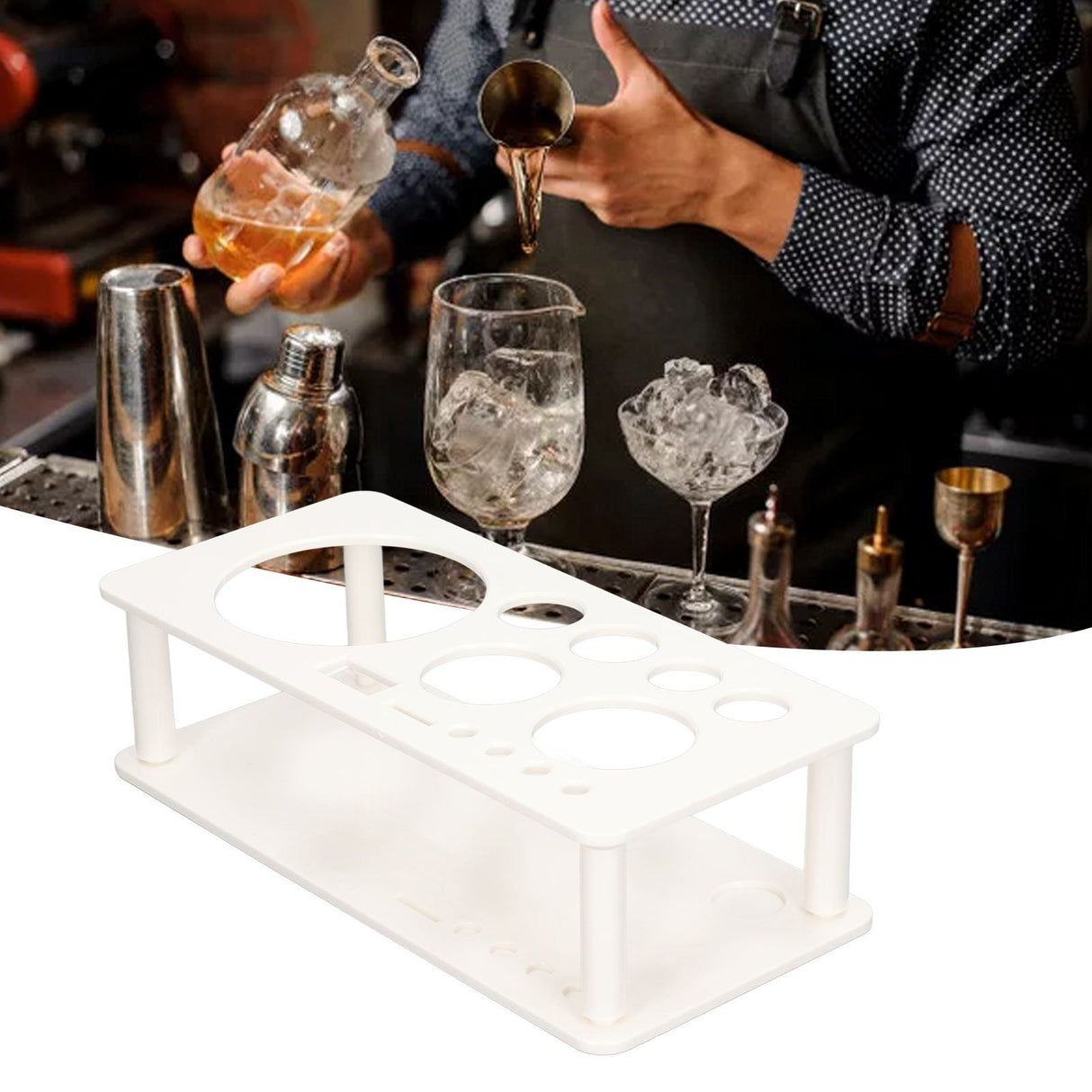 Bartender Kit Stand Space Saving Organize Storage Plastic Bartending Tool Holder for Bar Home S
