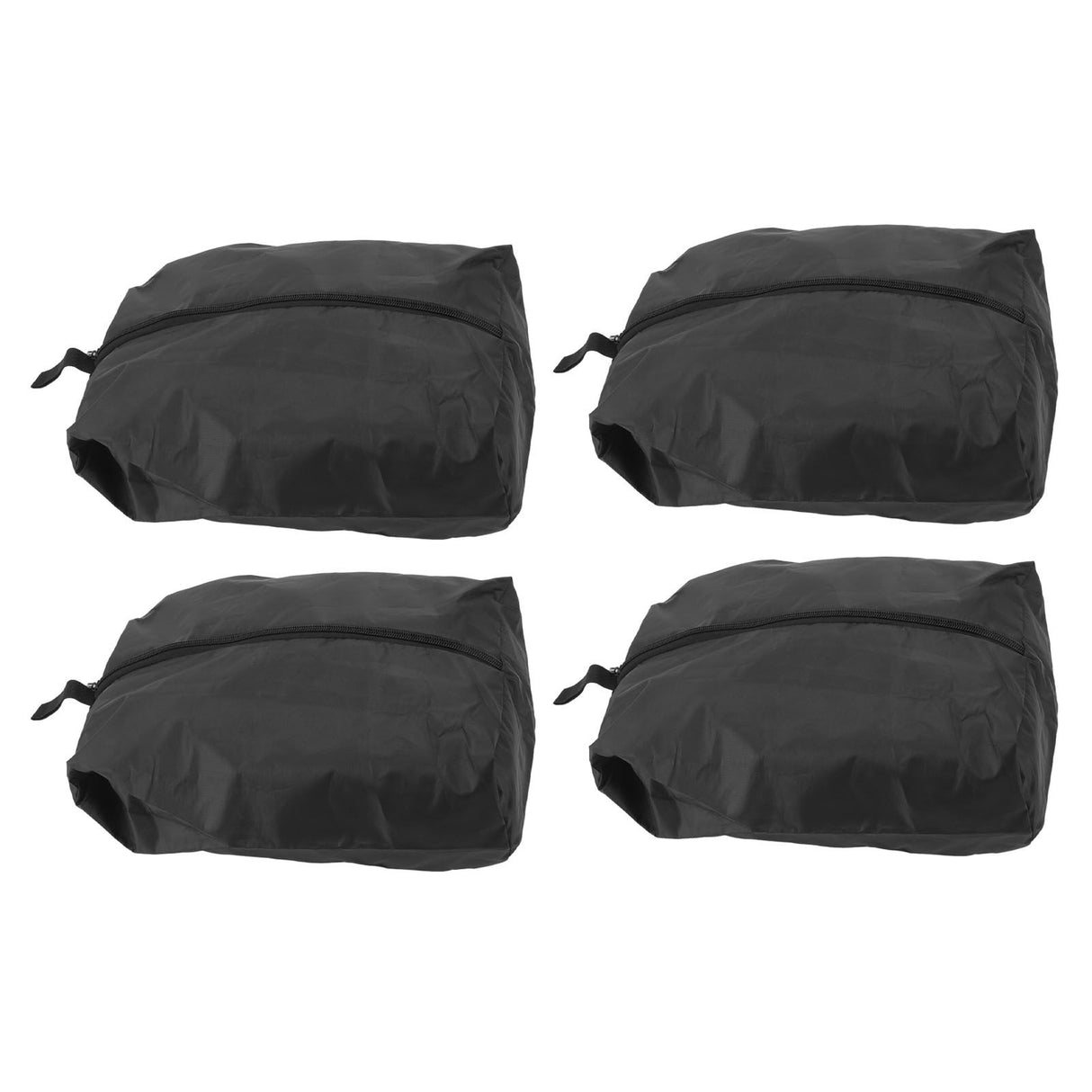 4PCS Travel Shoe Bags Large Capacity Waterproof Black Travel Clothes Storage Bag with Zipper for Home Travelling Gym 37x23CM