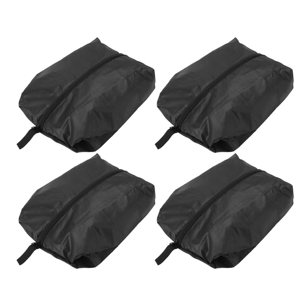 4PCS Travel Shoe Bags Large Capacity Waterproof Black Travel Clothes Storage Bag with Zipper for Home Travelling Gym 37x23CM