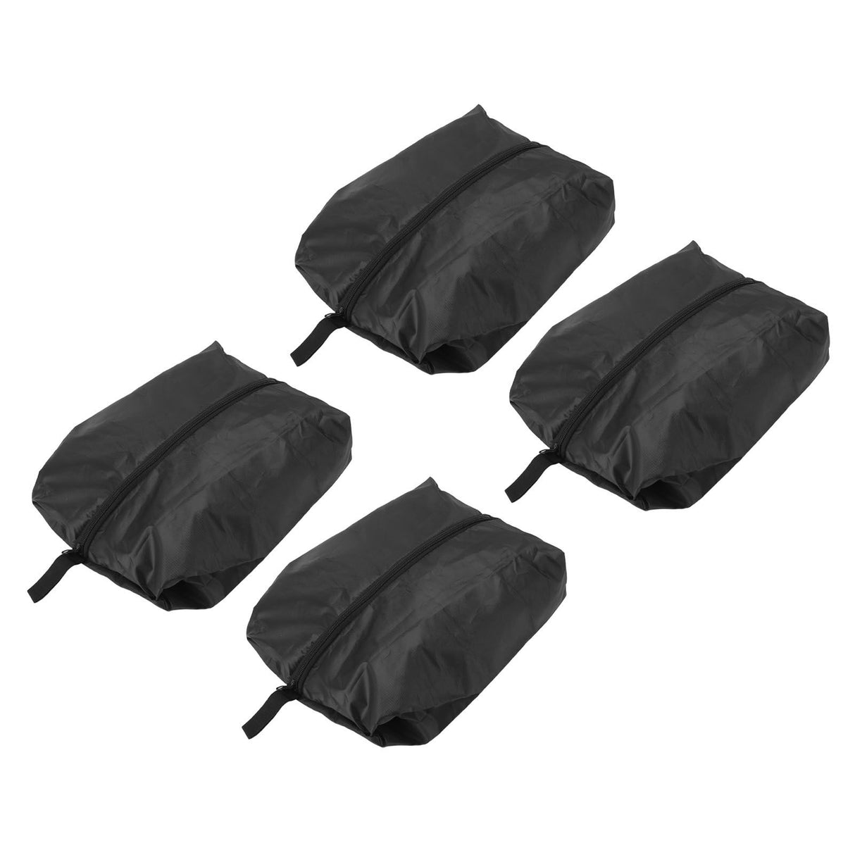 4PCS Travel Shoe Bags Large Capacity Waterproof Black Travel Clothes Storage Bag with Zipper for Home Travelling Gym 37x23CM