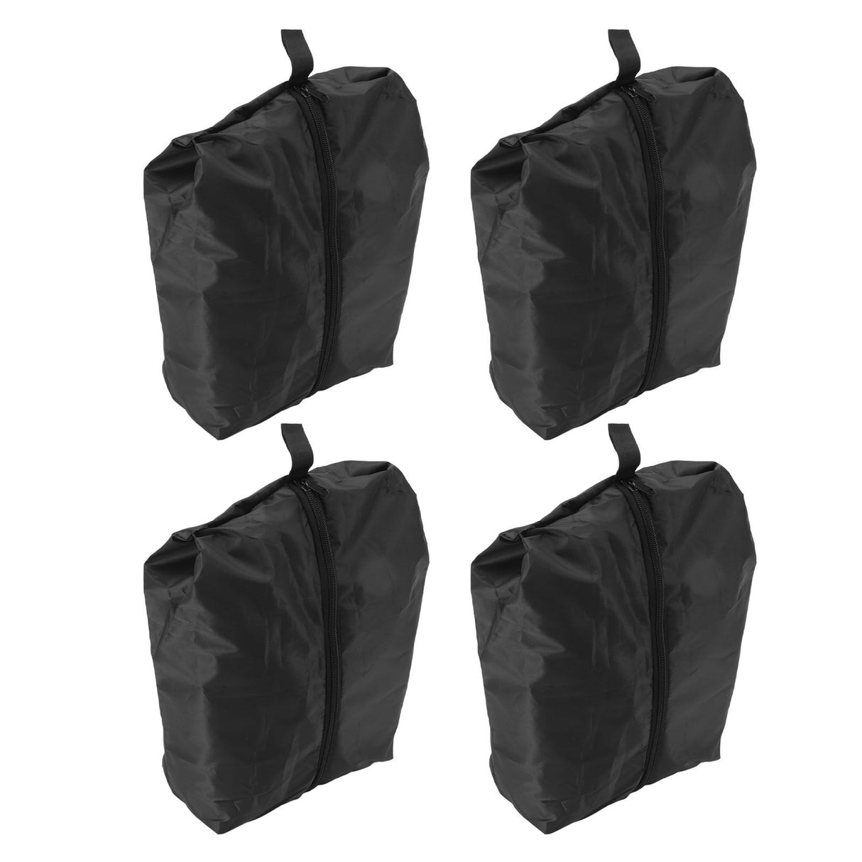 4PCS Travel Shoe Bags Large Capacity Waterproof Black Travel Clothes Storage Bag with Zipper for Home Travelling Gym 37x23CM