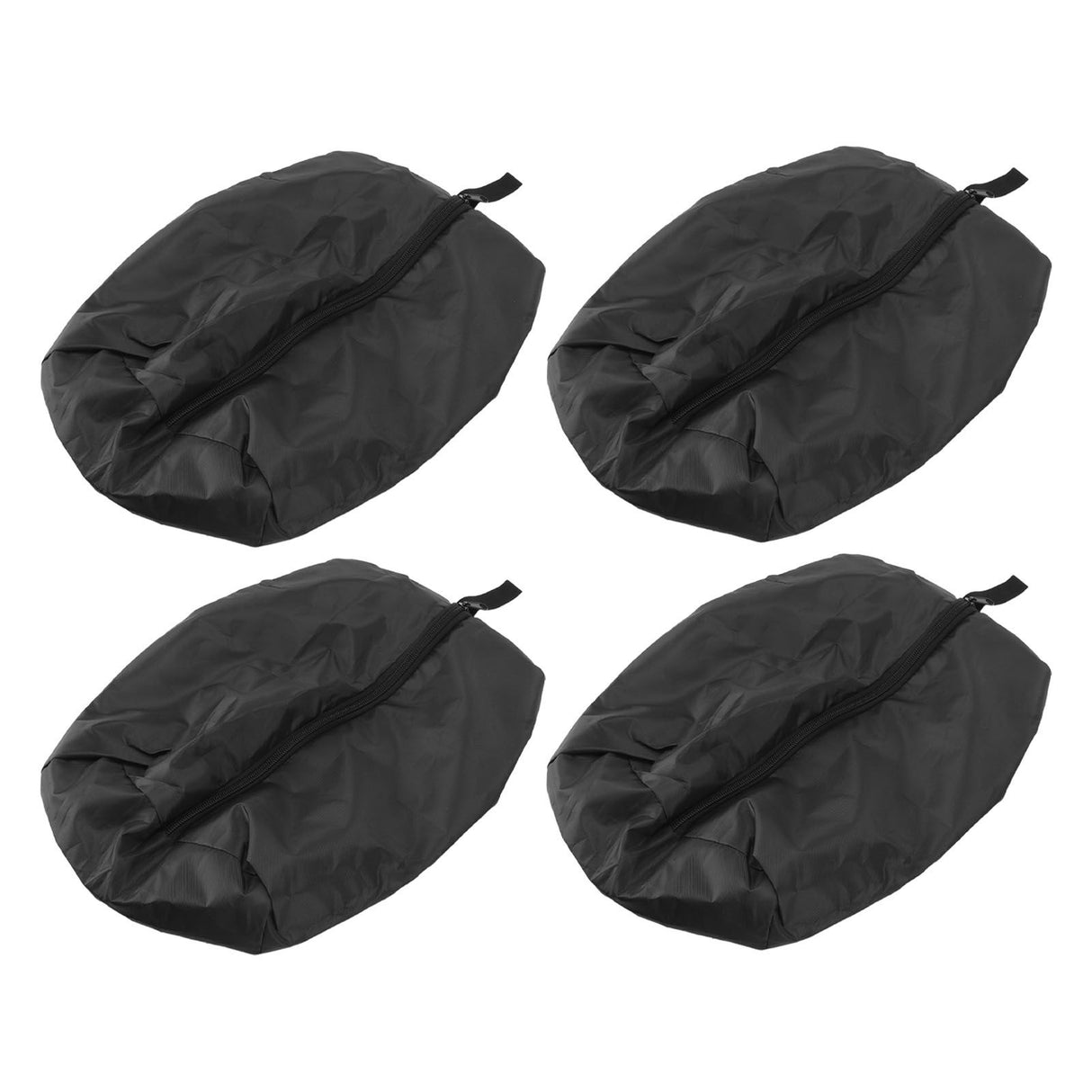 4PCS Travel Shoe Bags Large Capacity Waterproof Black Travel Clothes Storage Bag with Zipper for Home Travelling Gym 37x23CM