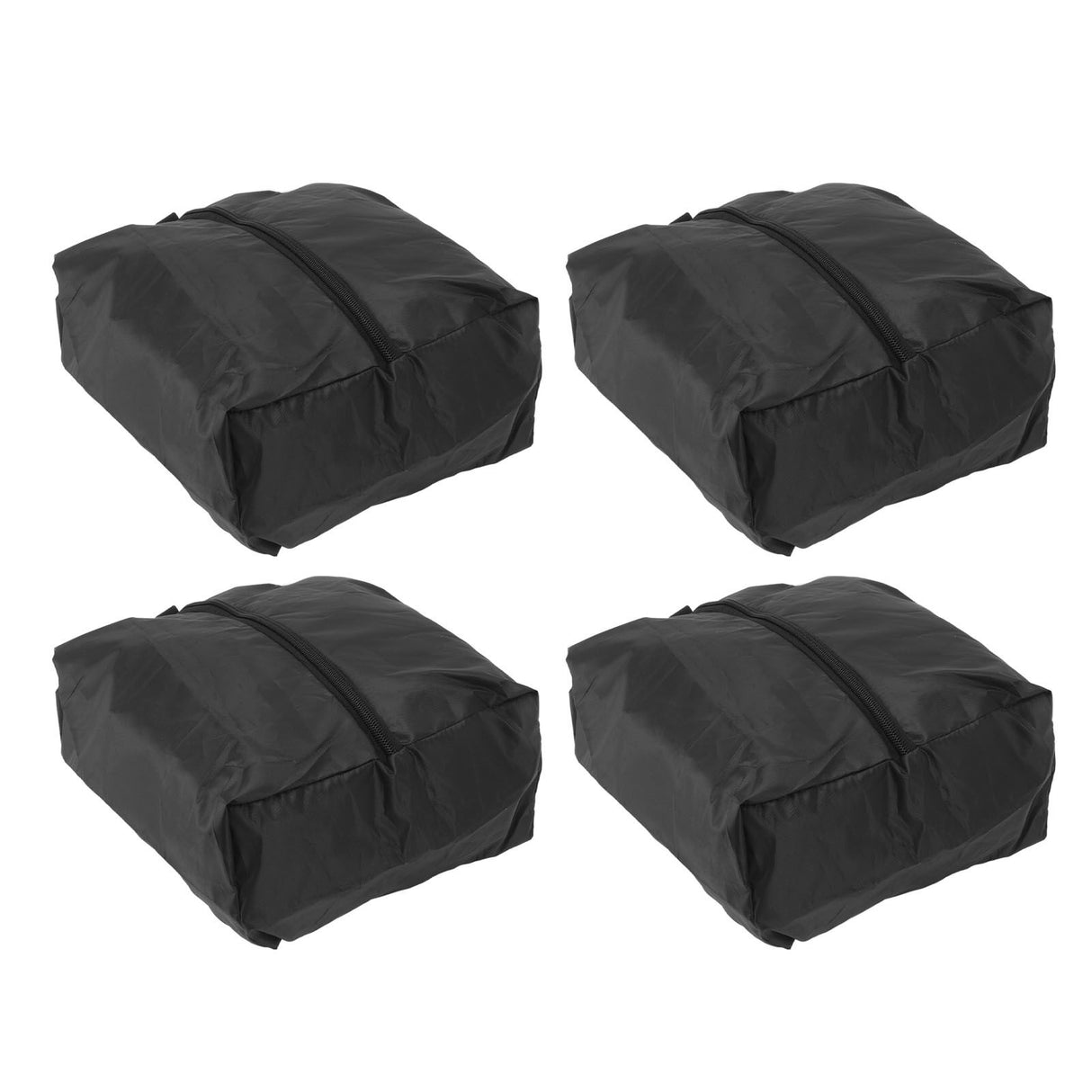 4PCS Travel Shoe Bags Large Capacity Waterproof Black Travel Clothes Storage Bag with Zipper for Home Travelling Gym 37x23CM