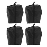 4PCS Travel Shoe Bags Large Capacity Waterproof Black Travel Clothes Storage Bag with Zipper for Home Travelling Gym 43x23CM