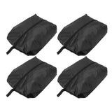 4PCS Travel Shoe Bags Large Capacity Waterproof Black Travel Clothes Storage Bag with Zipper for Home Travelling Gym 43x23CM - Top-Down View
