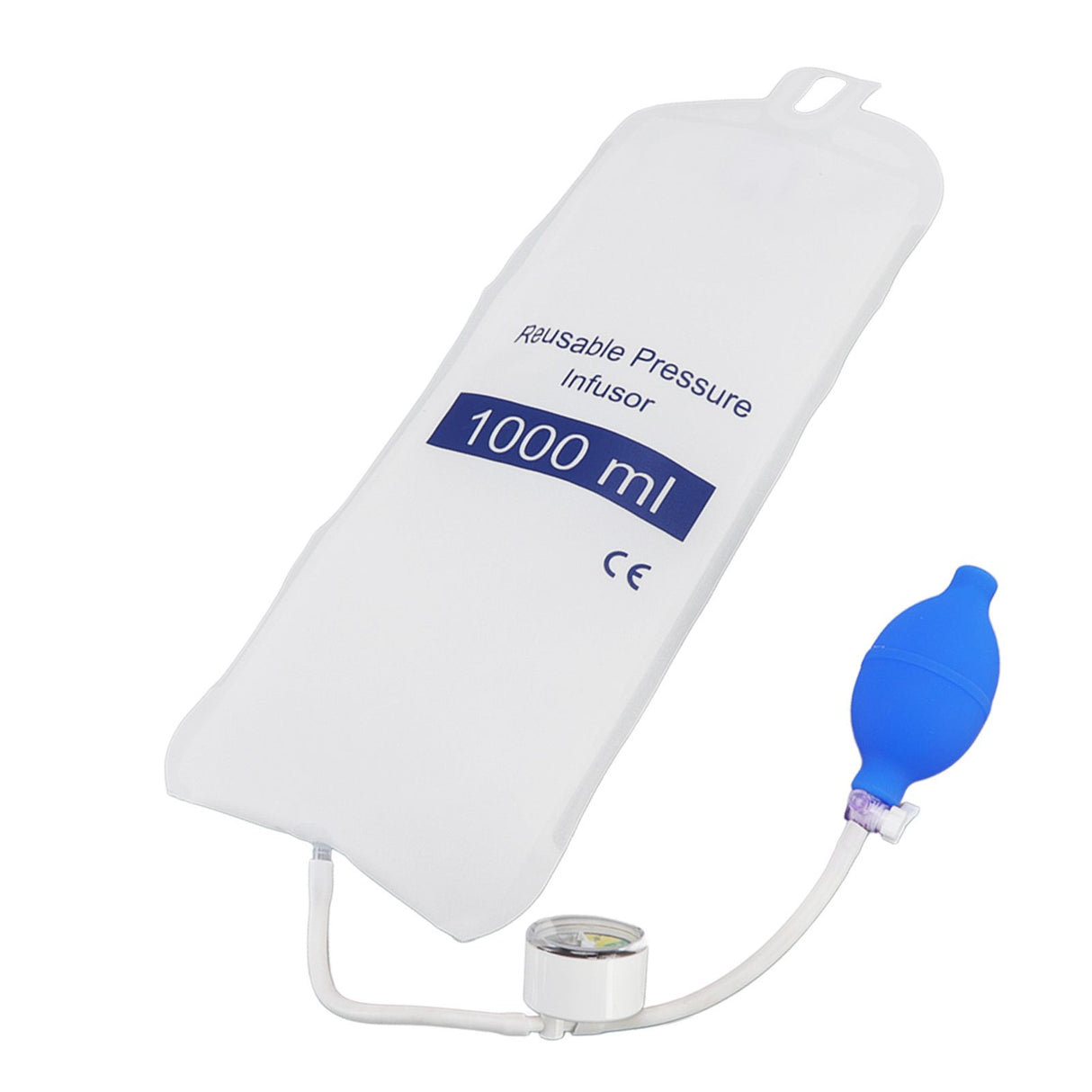 Pressure Infusion Bag with Pressure Gauge Strong Wear Resistance Air Tightness Fluid Quick Infusion for Emergency Patient 1000ml