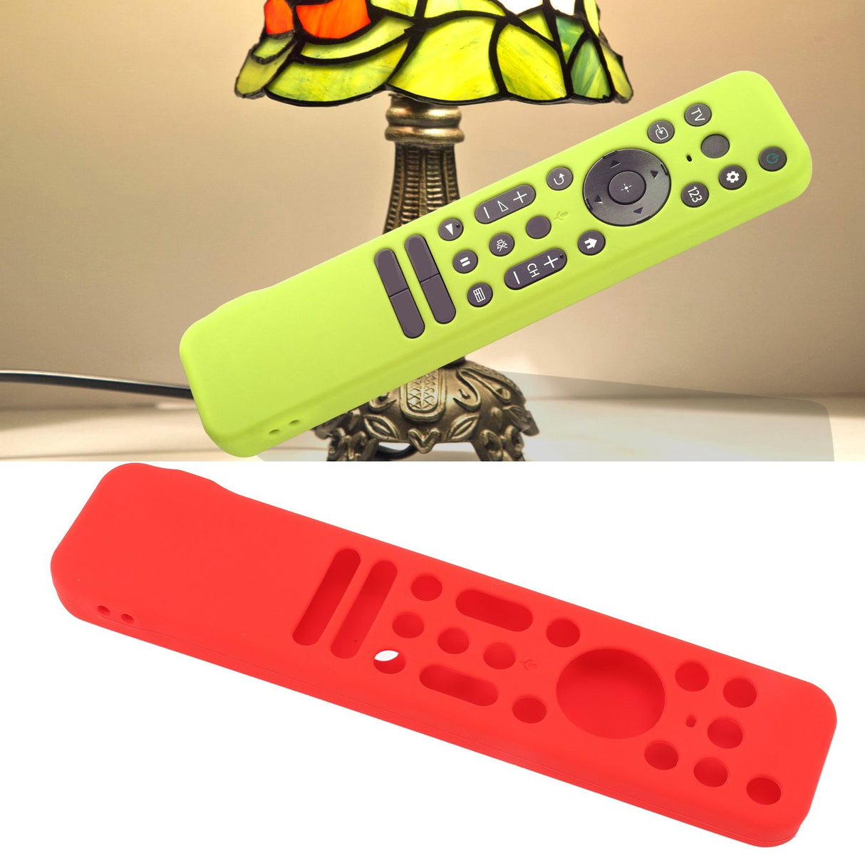 TV Remote Case Silicone Soft Shockproof Washable Protective Cover for RMF TX800 TX900 Red