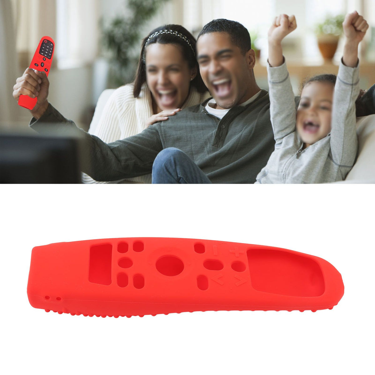 Smart Remote Control Protection Cover Silicone TV Controller Dustproof Case for LG MR 20 Red