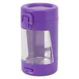 Glow Storage Jar with Grinder LED Waterproof Transparent Glass Seal Jar with 55mm Grinder for Outdoor Purple