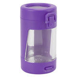 Glow Storage Jar with Grinder LED Waterproof Transparent Glass Seal Jar with 55mm Grinder for Outdoor Purple - Side View