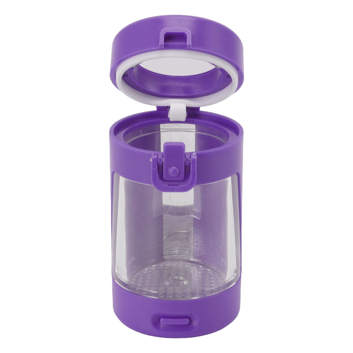 Glow Storage Jar with Grinder LED Waterproof Transparent Glass Seal Jar with 55mm Grinder for Outdoor Purple