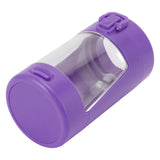 Glow Storage Jar with Grinder LED Waterproof Transparent Glass Seal Jar with 55mm Grinder for Outdoor Purple - Low Angle