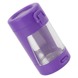 Glow Storage Jar with Grinder LED Waterproof Transparent Glass Seal Jar with 55mm Grinder for Outdoor Purple