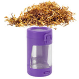 Glow Storage Jar with Grinder LED Waterproof Transparent Glass Seal Jar with 55mm Grinder for Outdoor Purple
