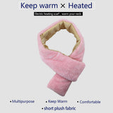 Electric Heating Scarf Evenly Heating Comfortable Skin Friendly Short Plush Pink USB Heated Scarf for Winter