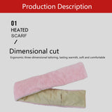 Electric Heating Scarf Evenly Heating Comfortable Skin Friendly Short Plush Pink USB Heated Scarf for Winter