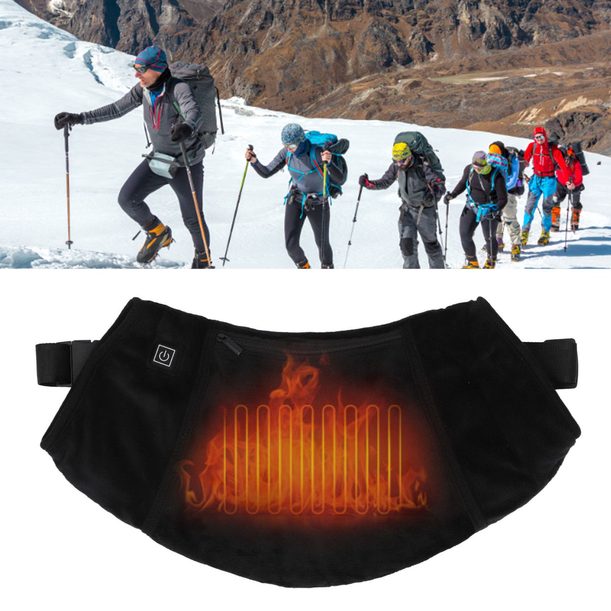 Thermal Heating Waist Bag 5V 3 Gears Adjustable Belt USB Interface Hot Waist Bag for Camping