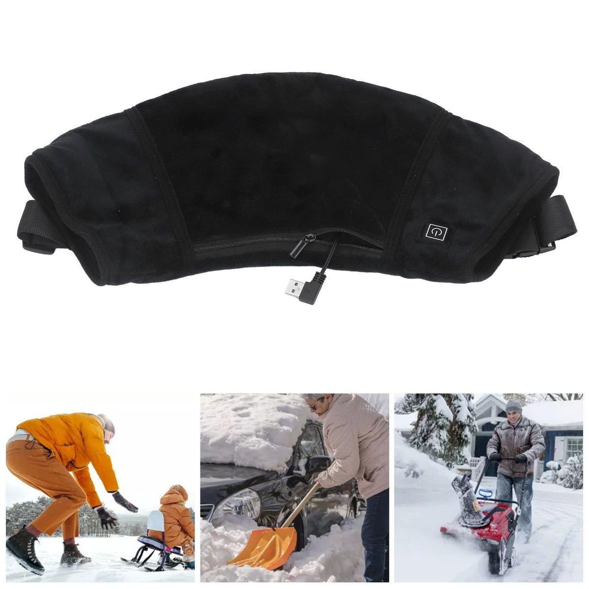 Thermal Heating Waist Bag 5V 3 Gears Adjustable Belt USB Interface Hot Waist Bag for Camping