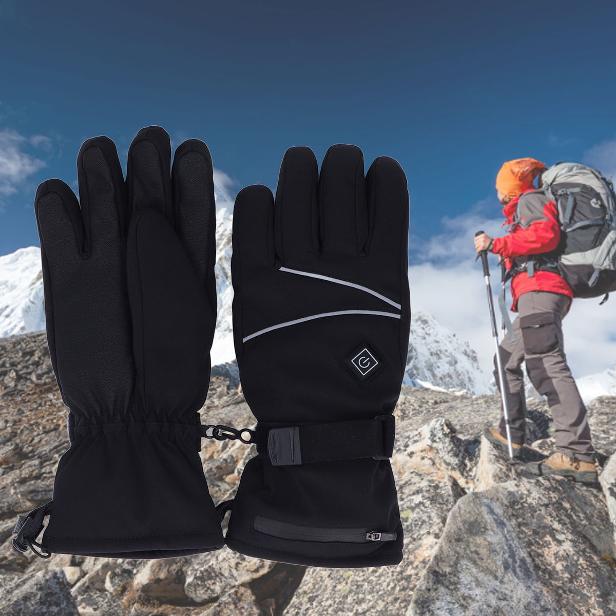 Electric Heating Gloves 3 Adjustable Temperature Lithium Battery Gloves for Outdoor Activities M