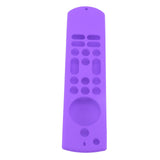 Remote Control Silicone Case Soft Safe Shockproof Waterproof Precise Cutout Fully Wrap Remote Cover for Amazon TV Purple - Front View